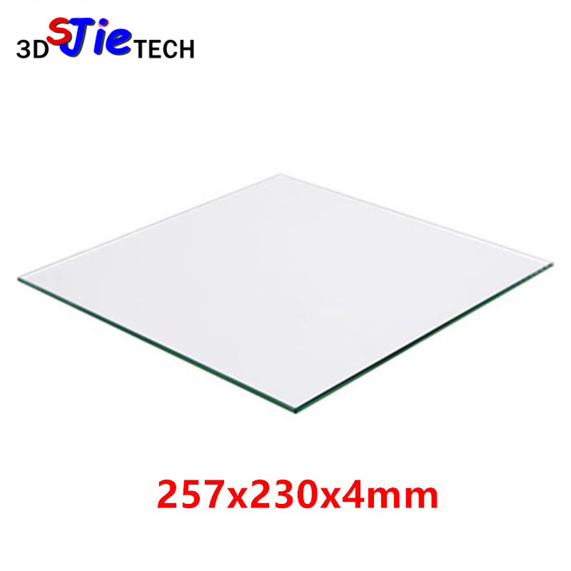 3D Printer Bed - 257x230x4mm UM2 Glass Build Plate Print