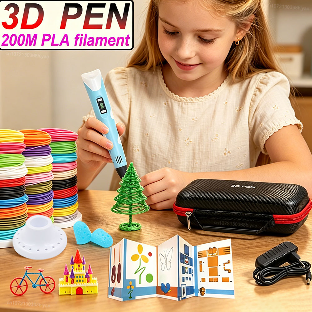 Pla Filament - New Children's 3D Pen with LCD