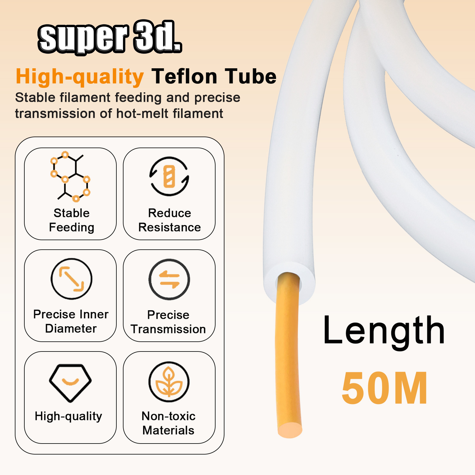 1/2/50M Bambu Lab PTFE Tube ID - огляд і ціна Bowden Tube