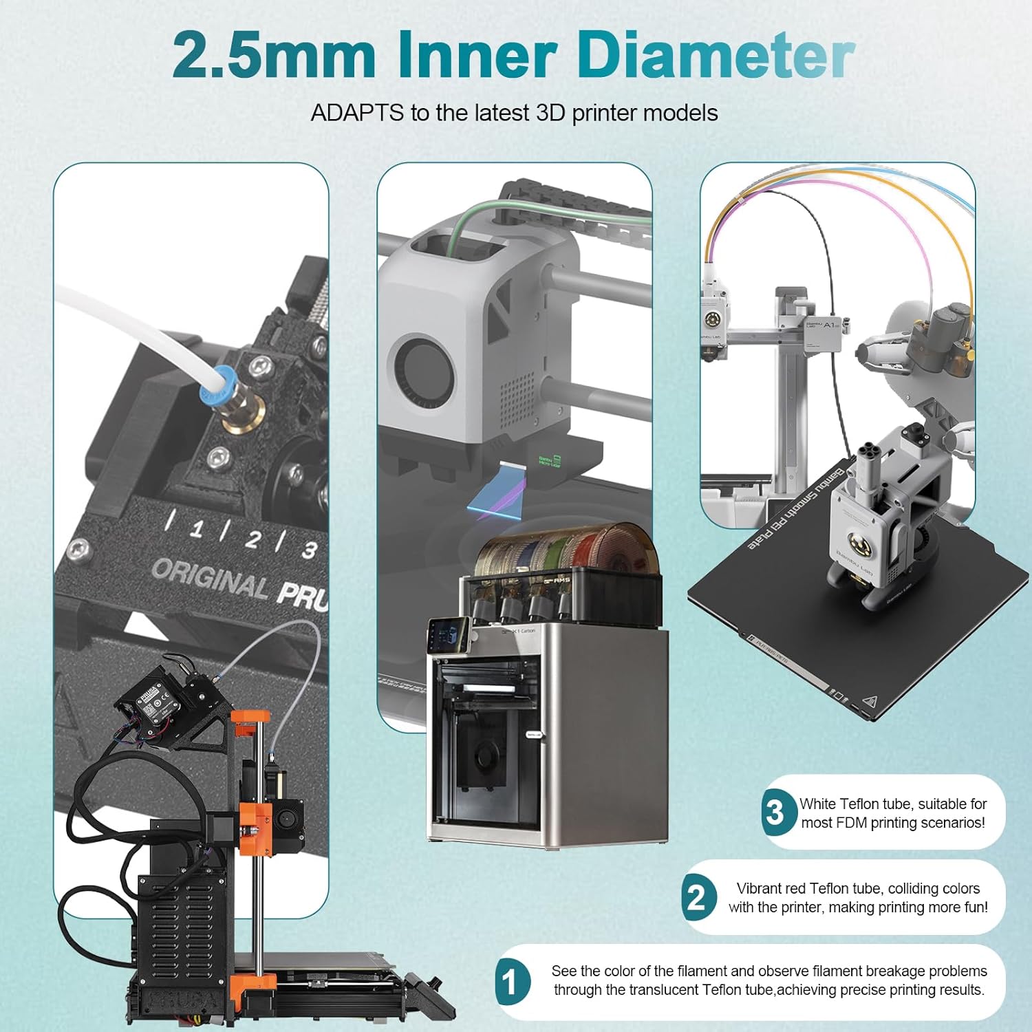 For Bambu Lab PTFE Tube 2.5mm  - огляд і ціна Direct Drive Extruder
