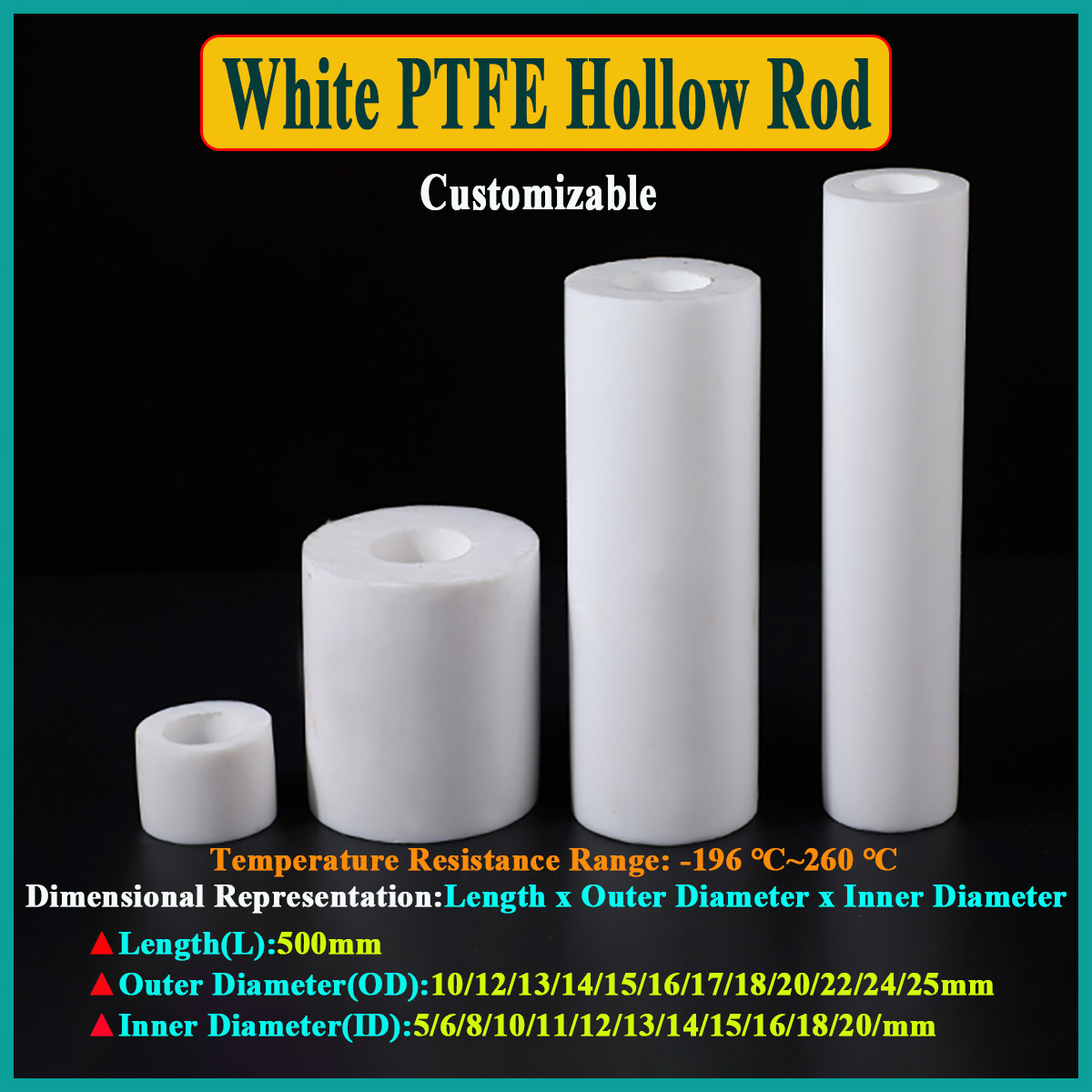 1Pcs White PTFE Hollow Rod Pol - огляд і ціна Ptfe Tube